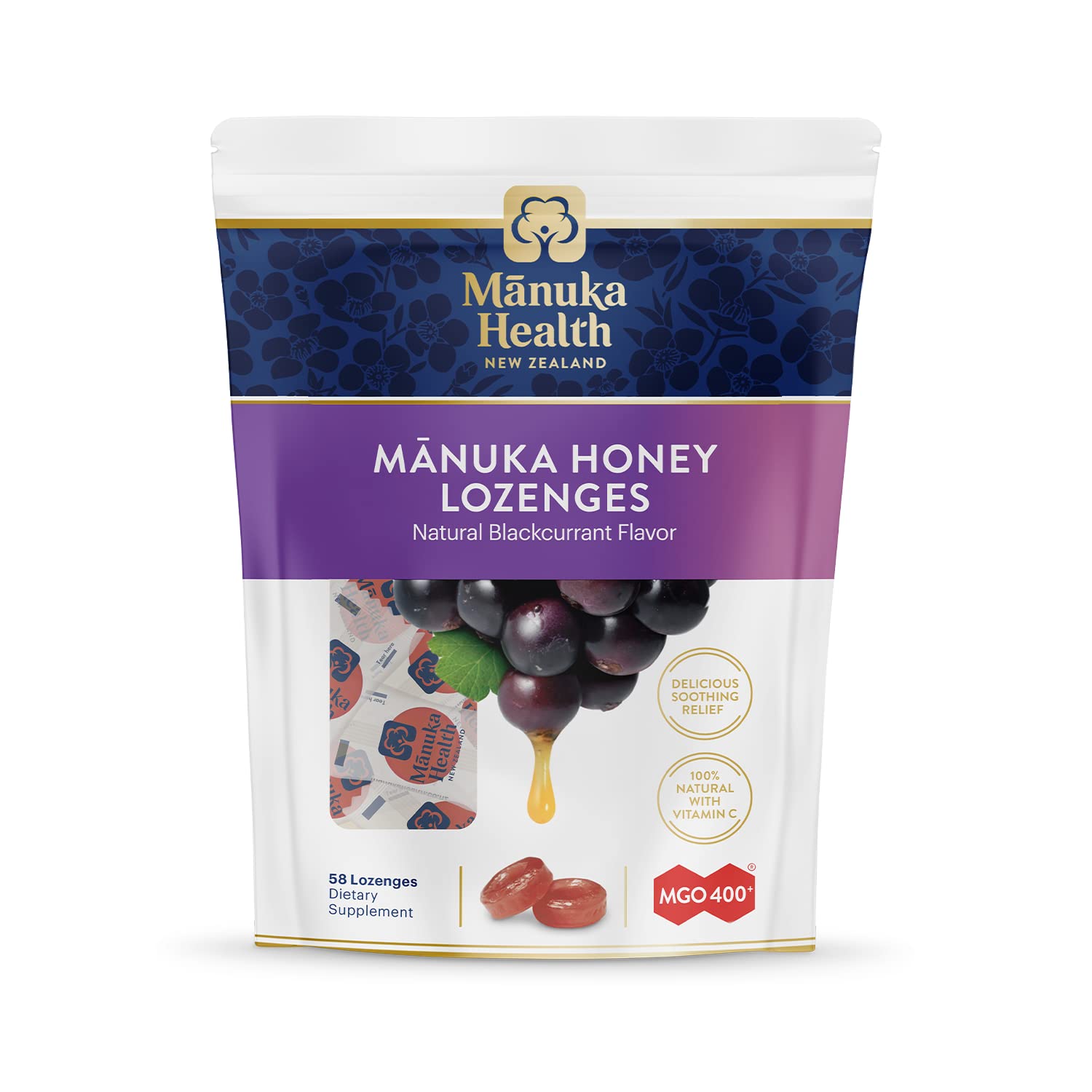Blackcurrant Flavored Lozenges with Vit. C