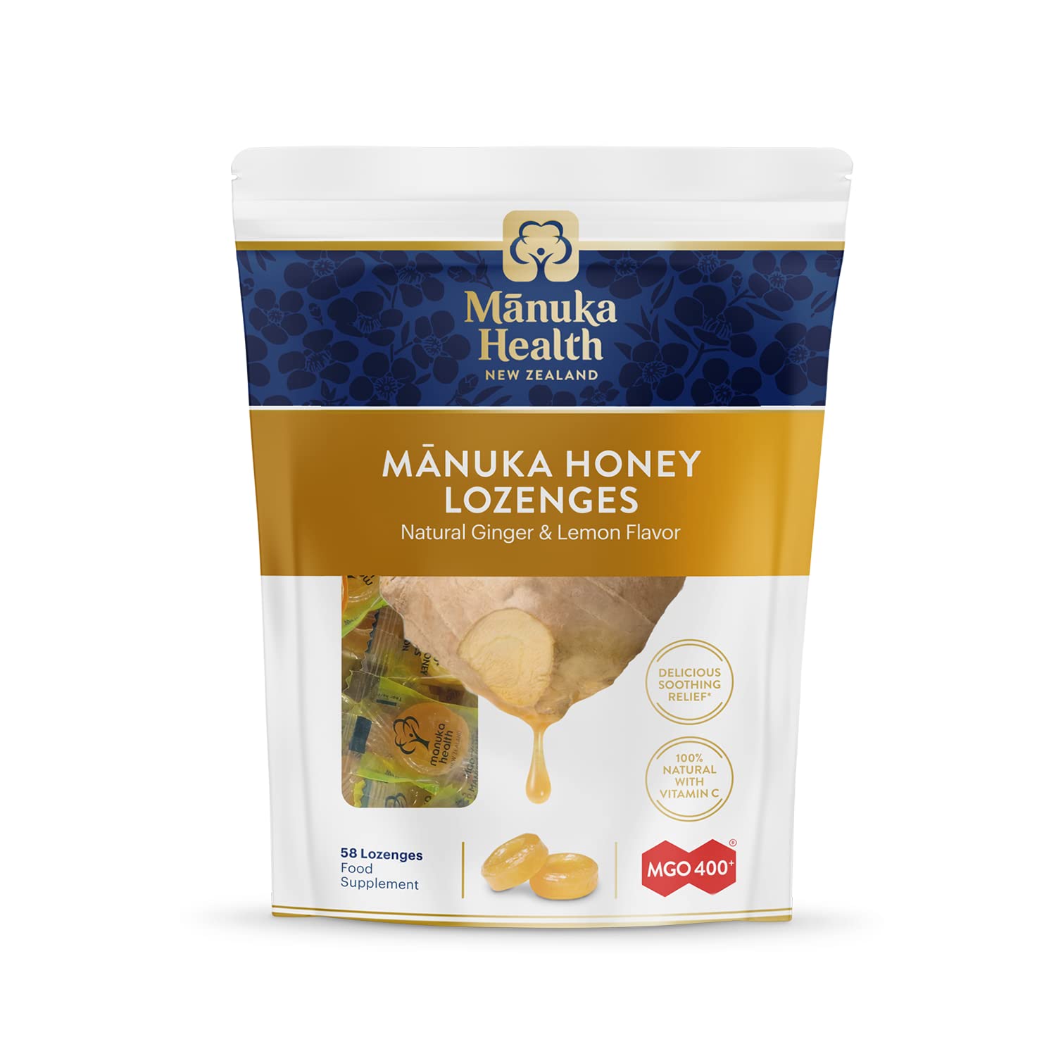 Lemon and Ginger Flavored Lozenges + C