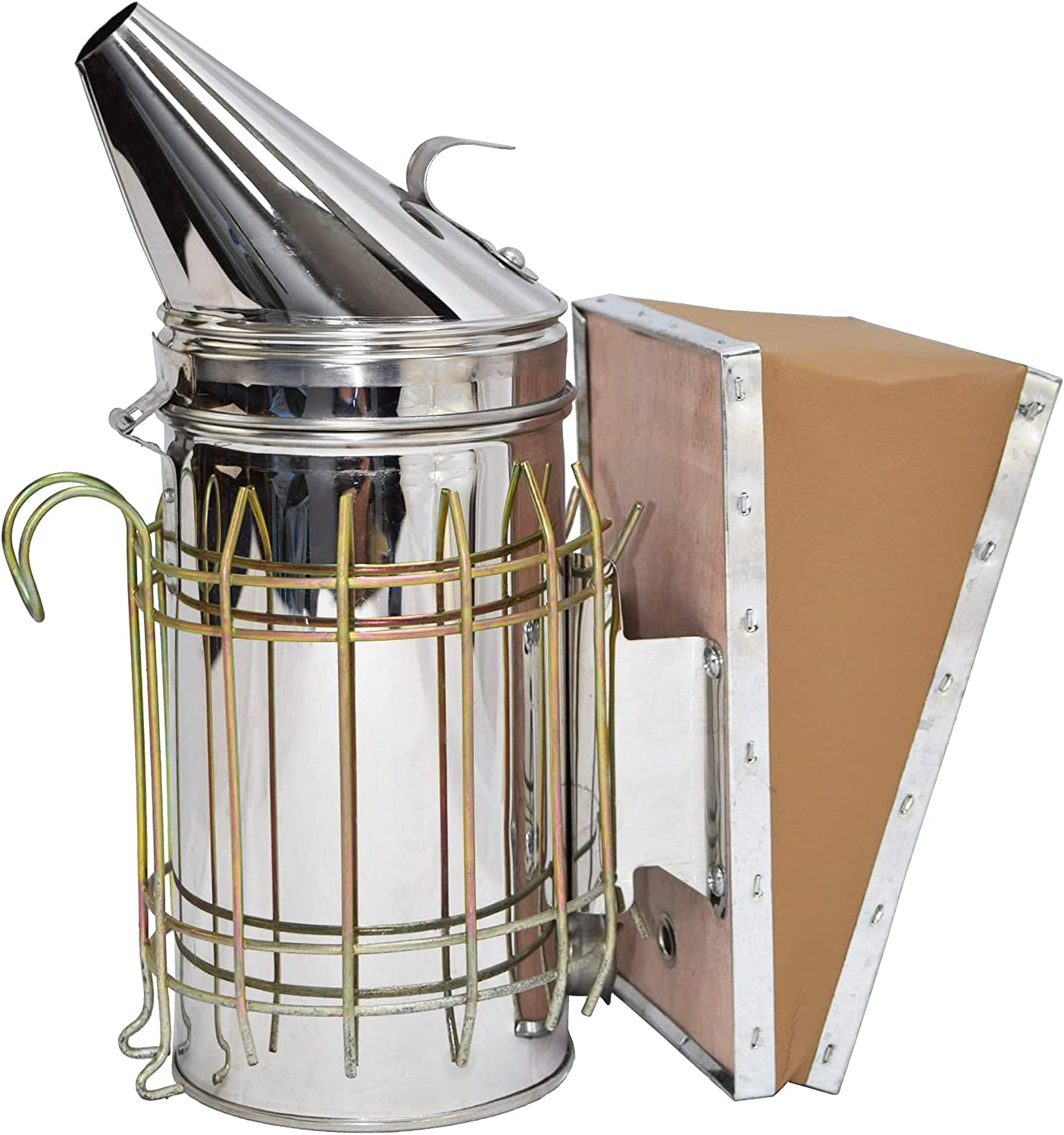 Bee Hive Smoker Stainless Steel w/Heat Shield Beekeeping Equipment