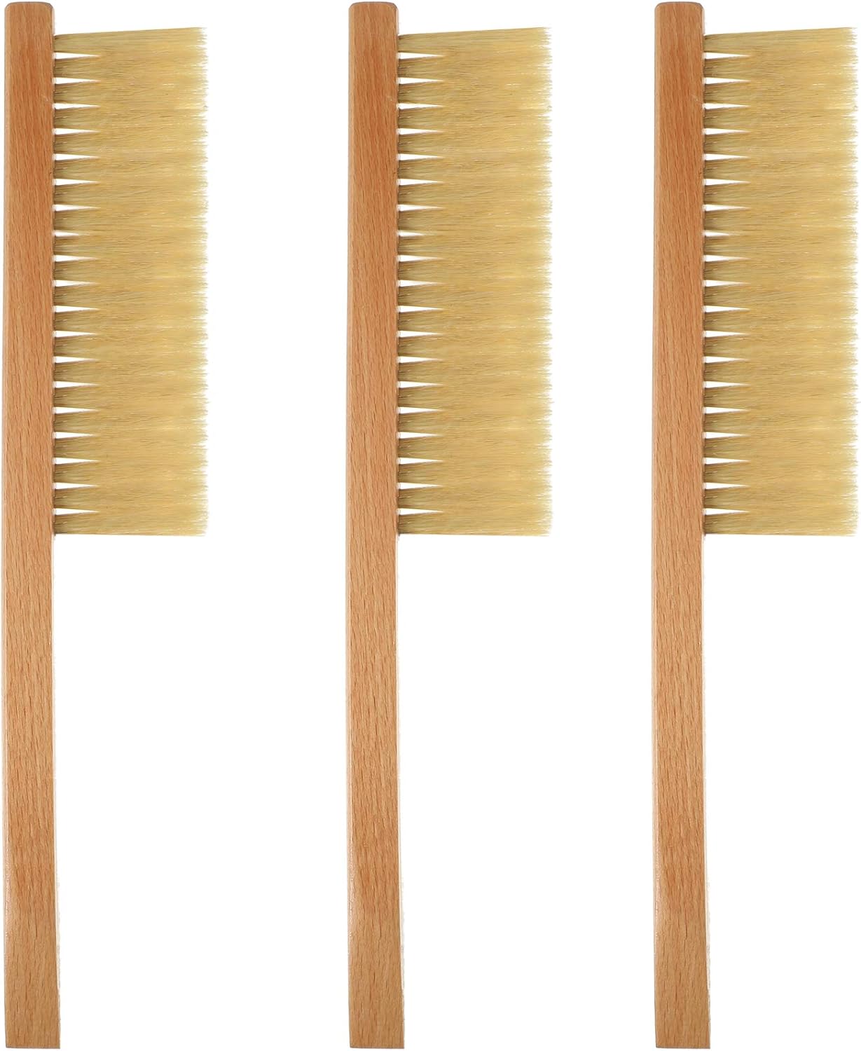 3 Pieces Bee Brush Wooden Handle